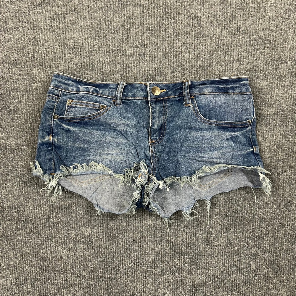 Ocean Drive Denim Shorts Womens Size 5 Blue Low Rise Raw Hem Frayed Casual Jean
